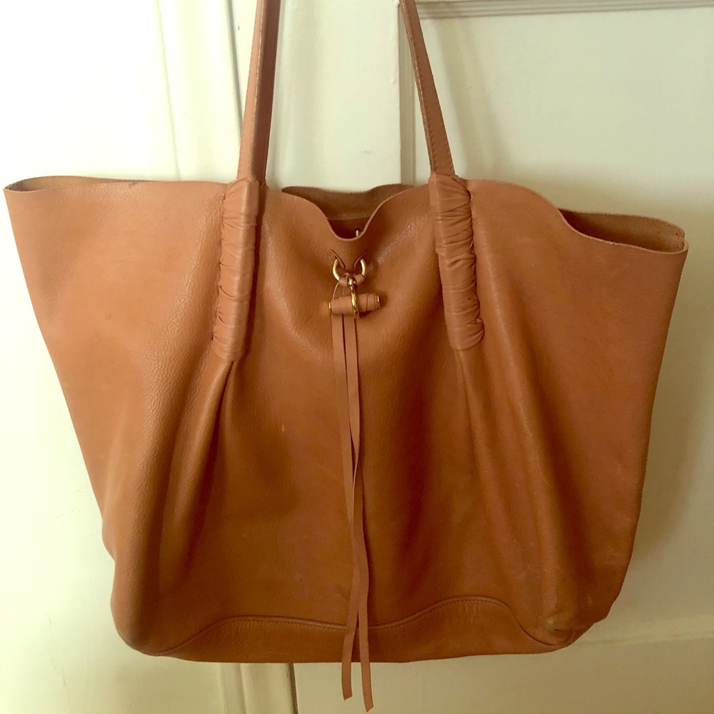 Nina Ricci dusty rose Ondine leather shoulder bag